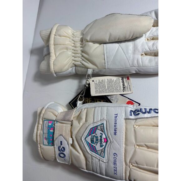 Reusch Sport Ski Team Gloves Deadstock VTG 80s White -30 Thinsulate GoreTex sz 7 - Picture 2 of 8